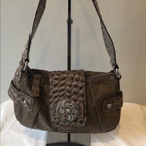 Guess Hobo Brown Handbag with Silver Accents
